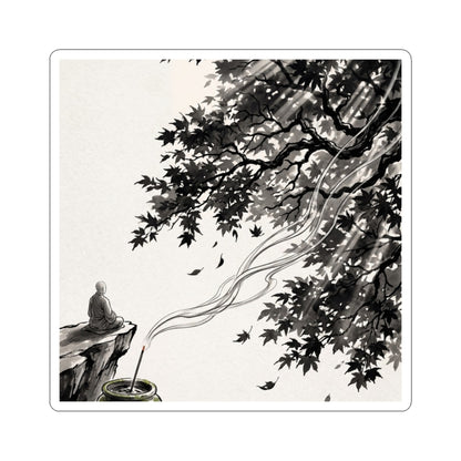 Incense Smoke Sticker | Autumn Zen Ukiyo E Inspired Art Art Print