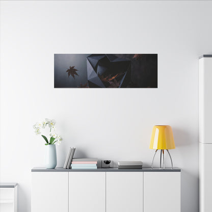 Dark Japandi Paper Fold in Dawn | Shadow Zen Canvas Art