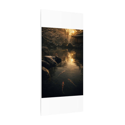 Winter Koi Pond Shadow Zen Canvas Art | Bold Decor