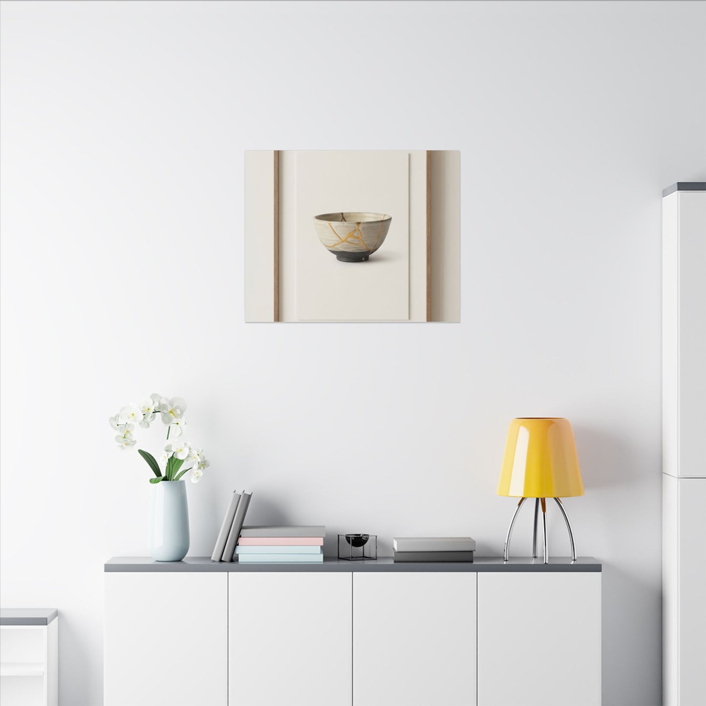 Kintsugi Charcoal Canvas Art