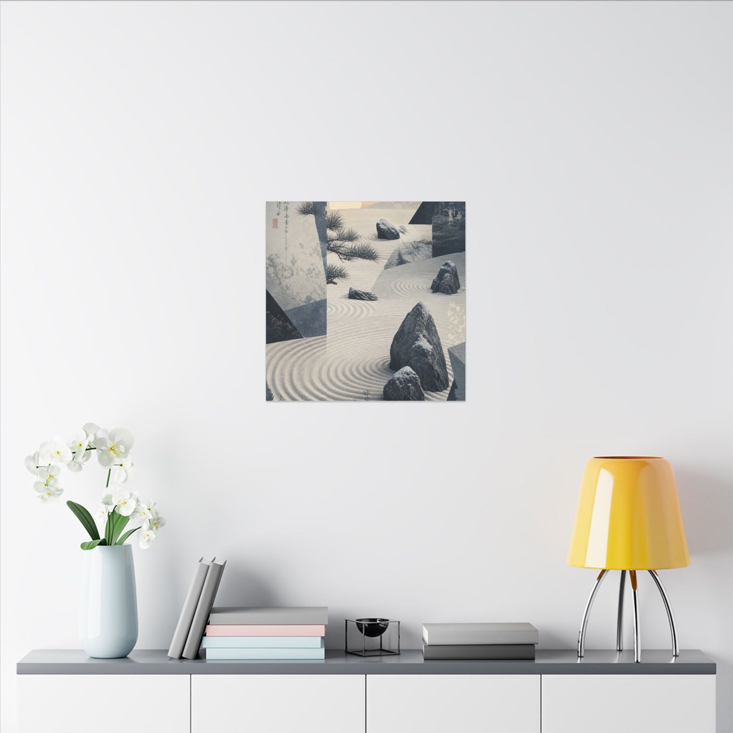 Seijaku Rock Garden Canvas Art - Zen Ukiyo E Inspired