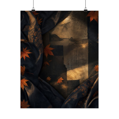 Autumn Silk Drape Shadow Zen Wall Art Print | Moody Decor