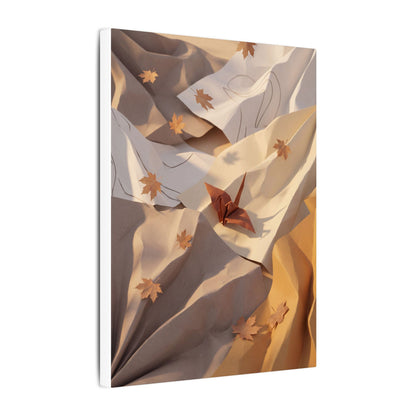 Autumn Paper Fold Minimal Line Canvas Art | Cozy Decor