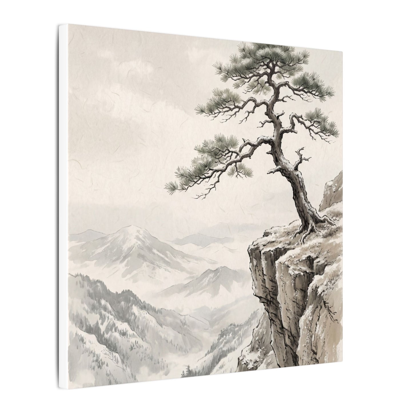 Seijaku Pine Tree Canvas Art - Japandi Japanese Pattern