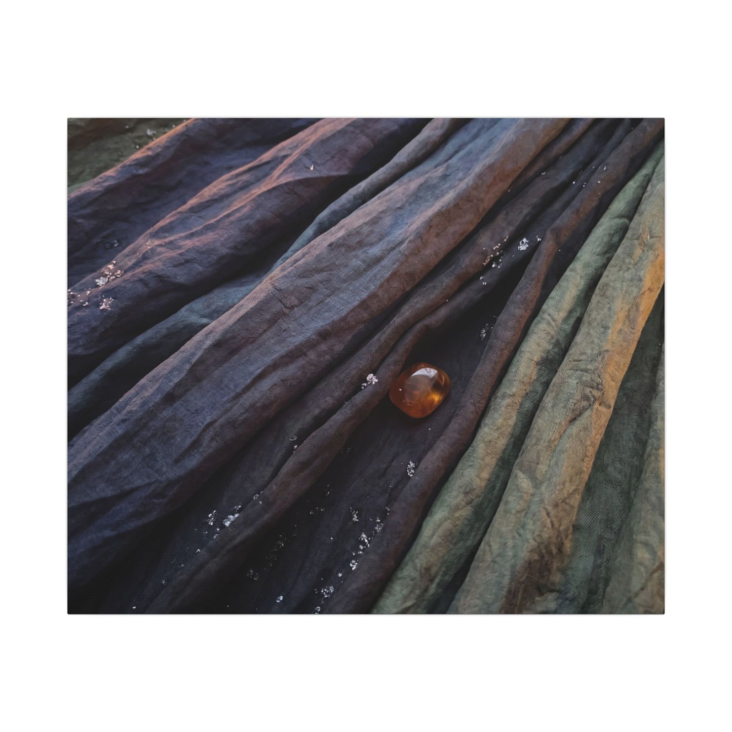 Silk Drape Shadow Zen Canvas Art | Moody Dark Japandi Art
