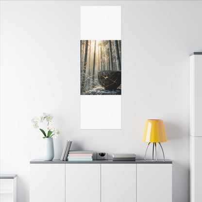 Fukinsei Bamboo Grove Canvas Art - Kintsugi Gold Repair