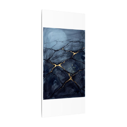 Mono No Aware Cracked Earth Canvas Art - Dark Japandi Charcoal Ink