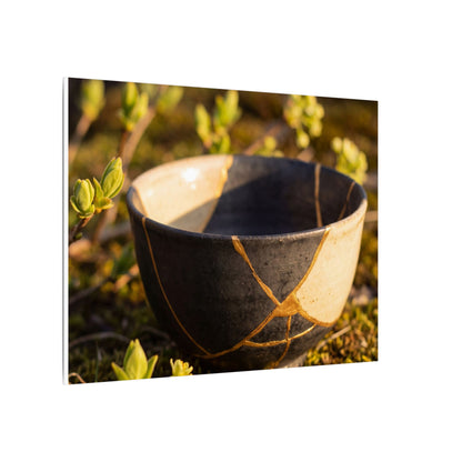 Seijaku Broken Pottery Canvas Art - Kintsugi Gold Repair