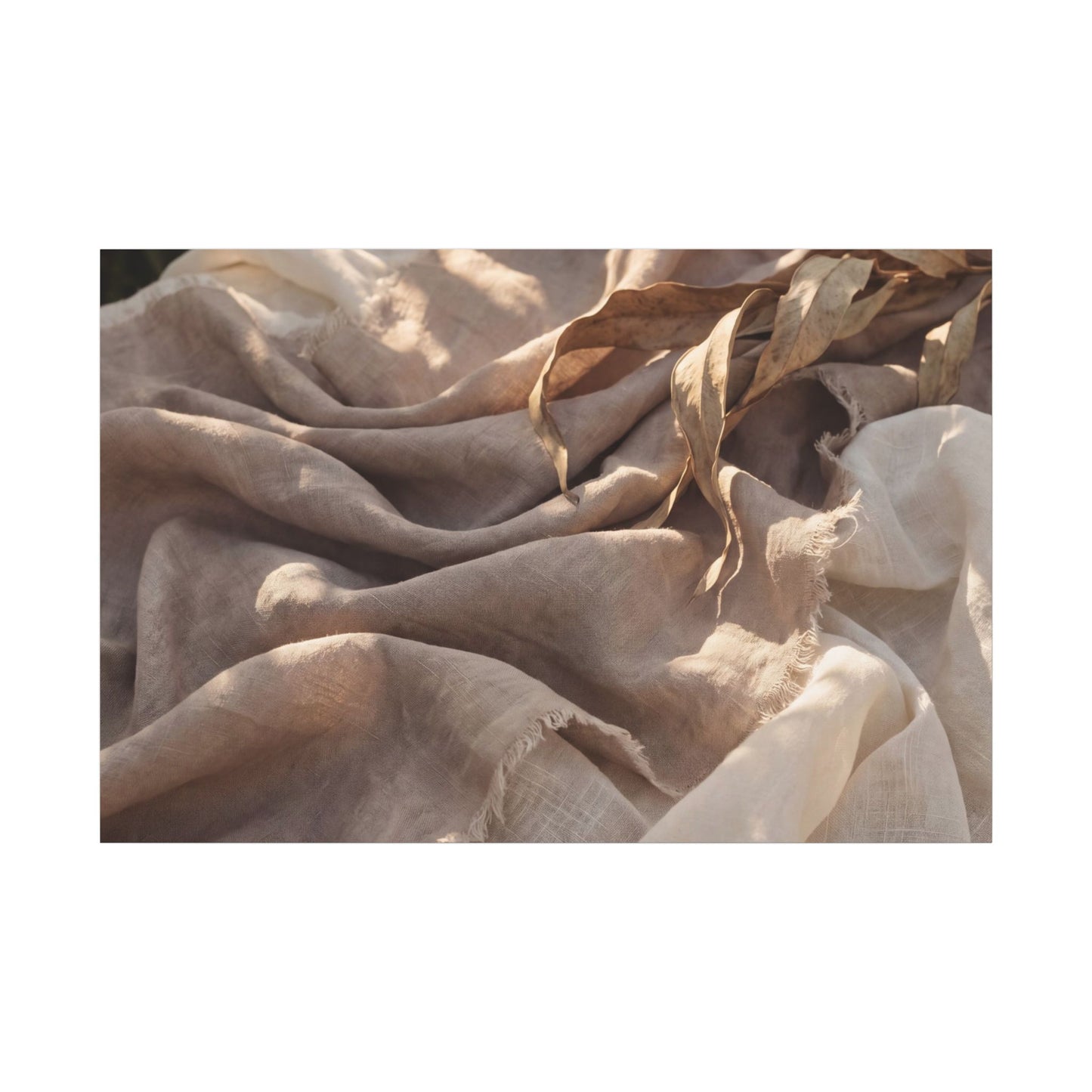 Silk Drape Summer Canvas Art | Japandi Neutral Design