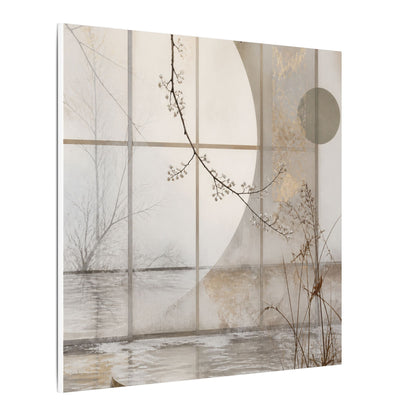 Winter Shoji Screen Japanese Pattern Canvas Art | Elegant Decor