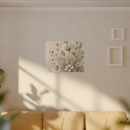 Summer Dried Flowers Watercolor Canvas Art | Elegant Decor