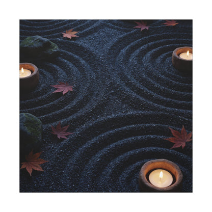 Seijaku Rock Garden Canvas Art - Dark Japandi Dark Texture