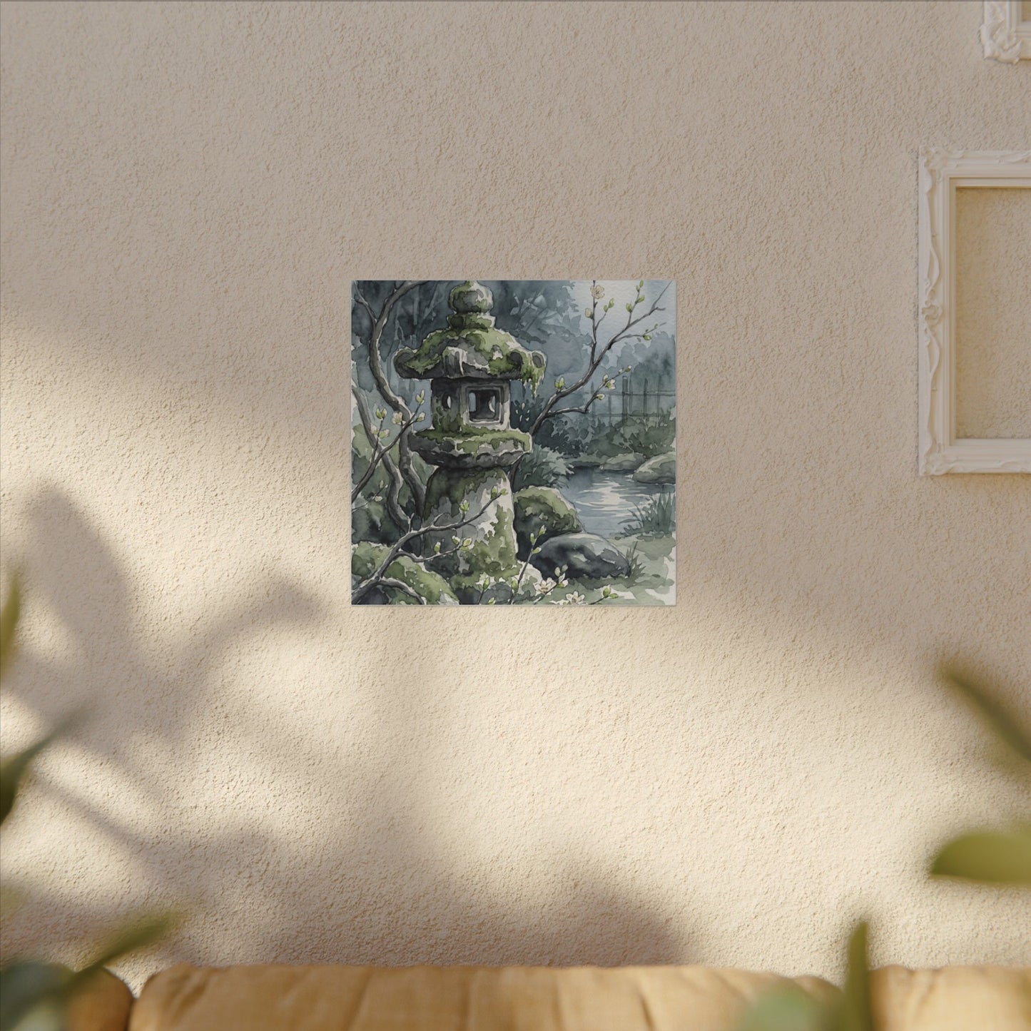 Moonlight Stone Lantern Canvas Art - Japandi Seijaku