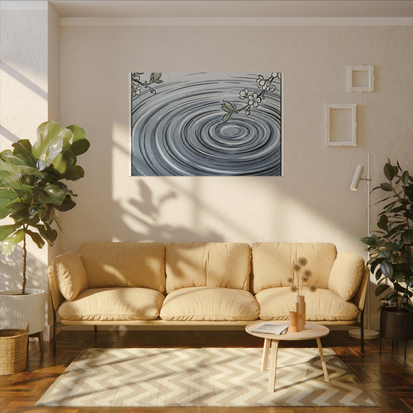 Calm Water Ripple Canvas Art - Ukiyo E Inspired Zen