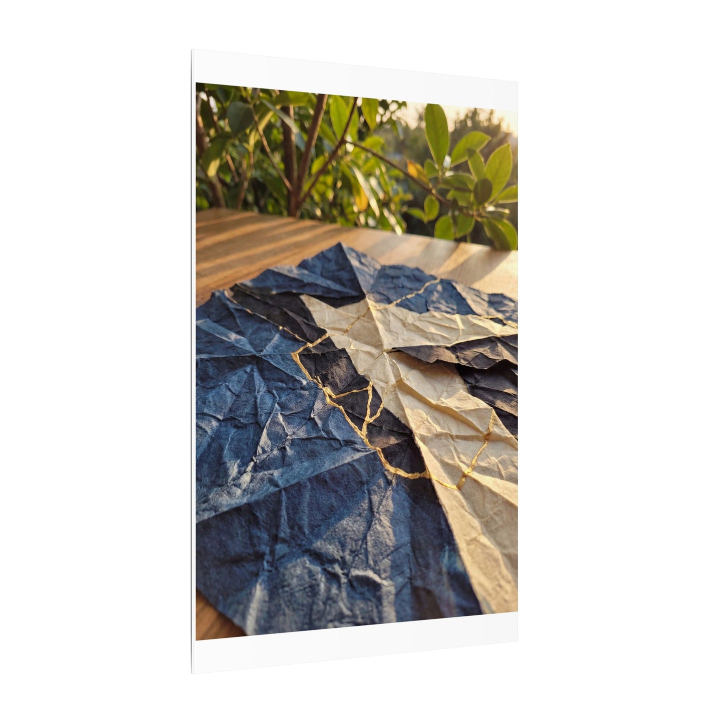 Golden Hour Paper Fold Canvas Art - Kintsugi Ma