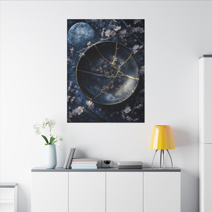 Cherry Blossom Winter Canvas Art | Kintsugi Philosophical Design