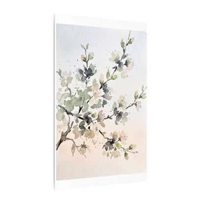 Cherry Blossom Watercolor Canvas Art | Elegant Japandi Art