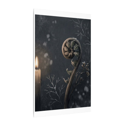 Candlelight Fern Unfurling Canvas Art - Japandi Ma