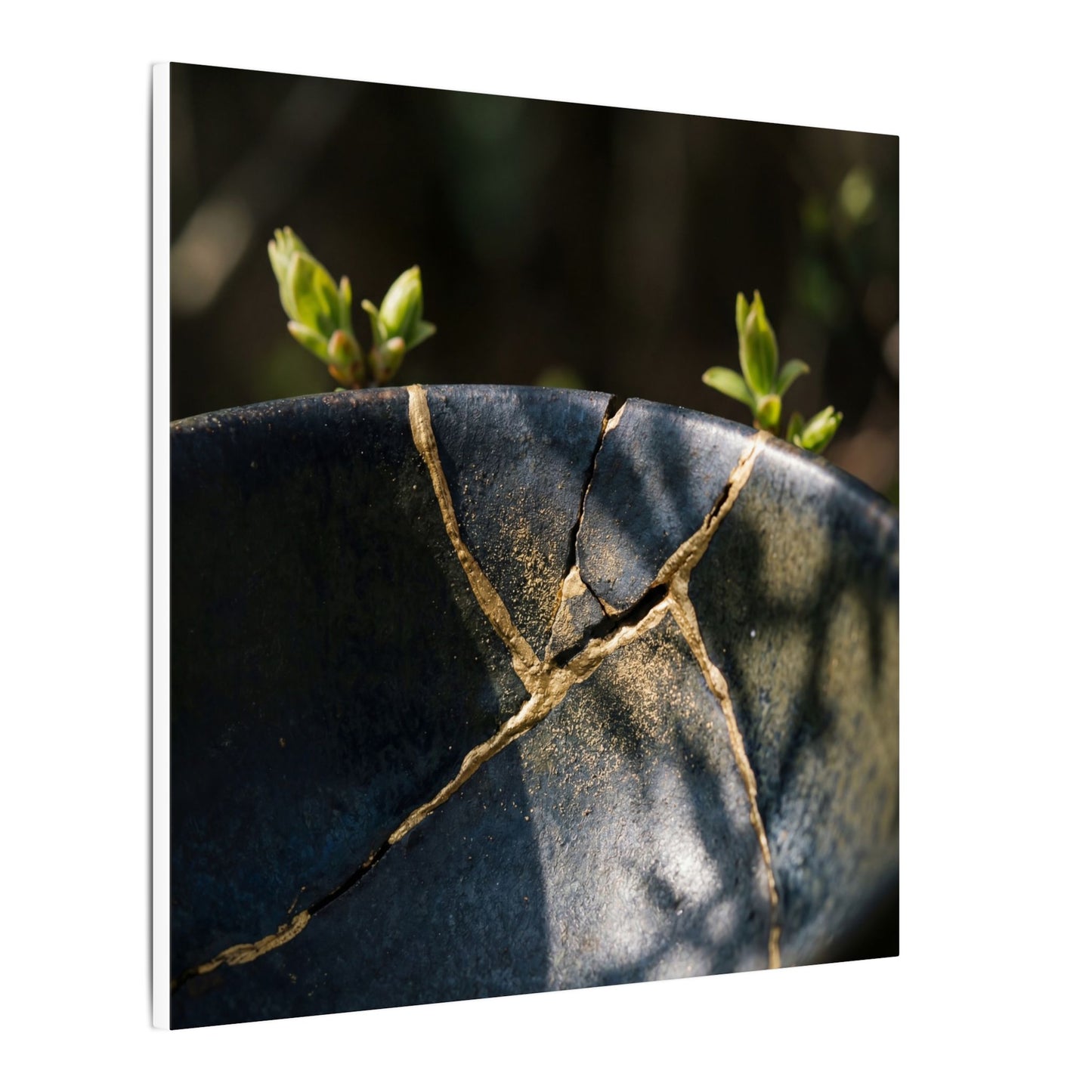 Seijaku Broken Pottery Canvas Art - Dark Japandi Shadow Zen