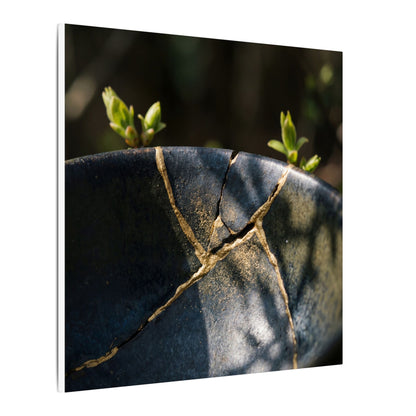 Seijaku Broken Pottery Canvas Art - Dark Japandi Shadow Zen