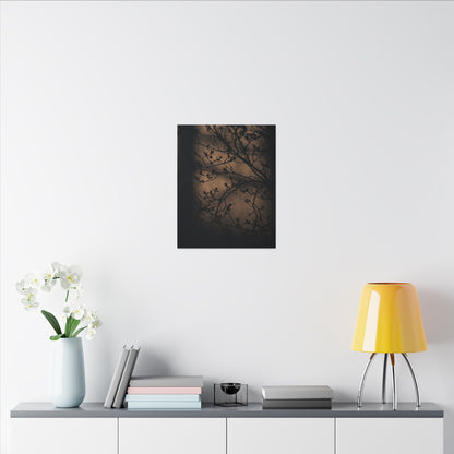 Dark Japandi Shadow Play in Golden Hour | Shadow Zen Canvas Art