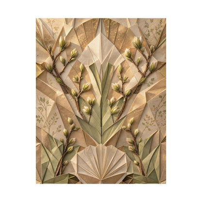 Paper Fold Japanese Pattern Wall Art Print | Warm Japandi Art