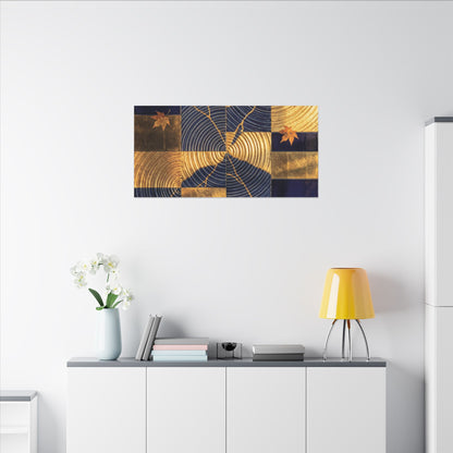 Autumn Water Ripple Crackle Gold Canvas Art | Artful Decor