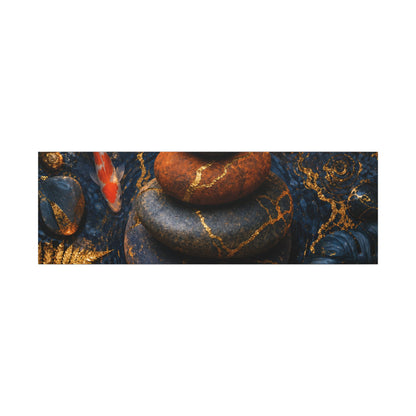 Summer River Stones Gold Vein Canvas Art | Resilient Decor