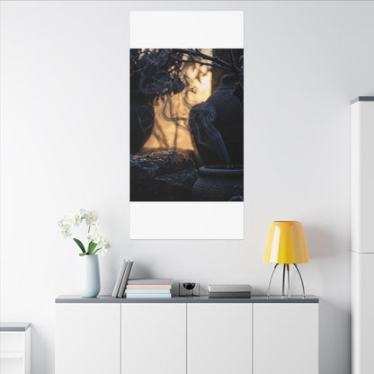 Incense Smoke Canvas Art | Winter Dark Japandi Shadow Zen Art