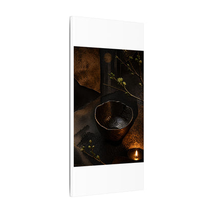Atmospheric Ceramic Bowl Canvas Art - Shadow Zen Dark Japandi