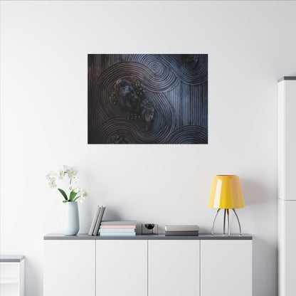 Spring Rock Garden Charcoal Ink Canvas Art | Bold Decor