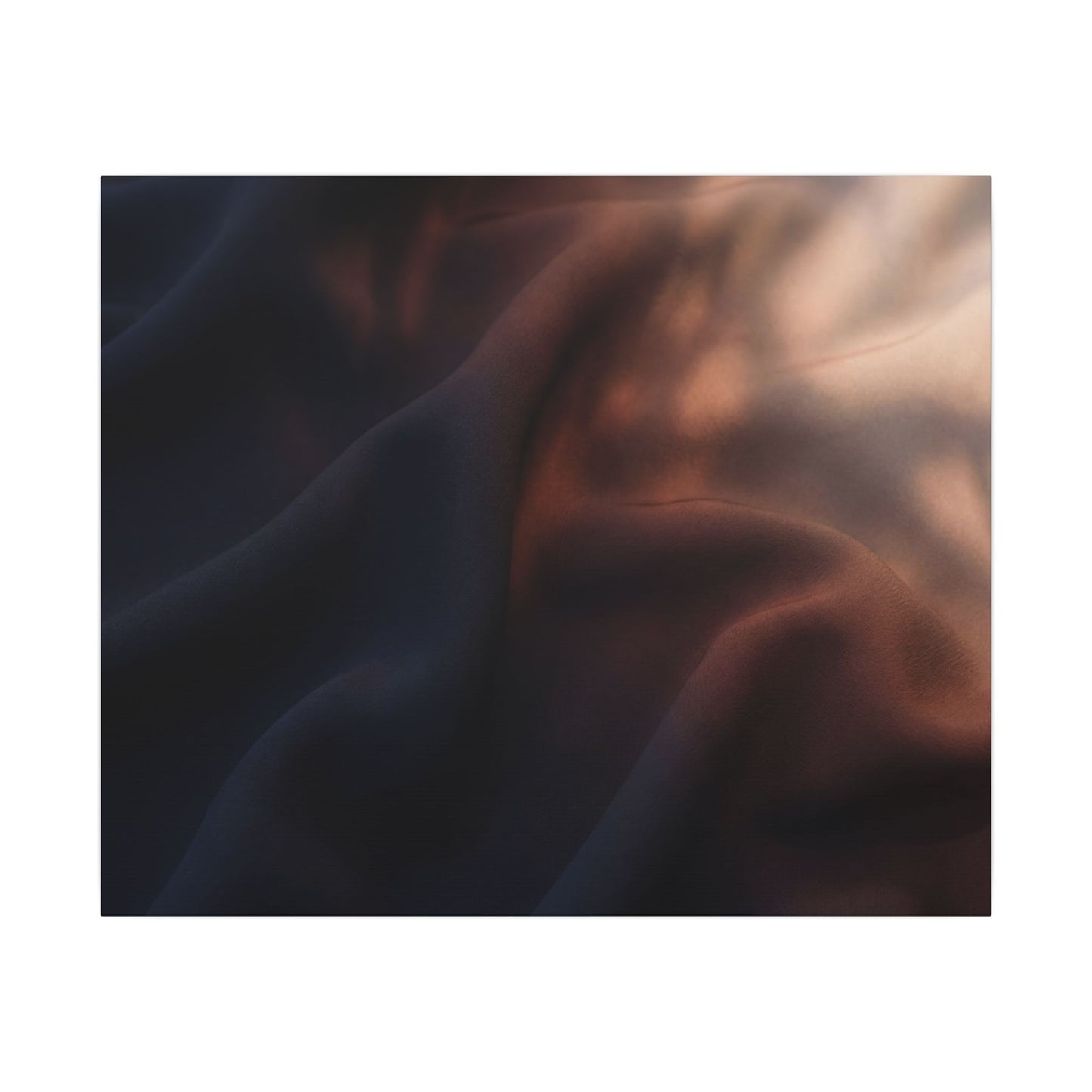 Dark Japandi Silk Drape in Dawn | Shadow Zen Canvas Art