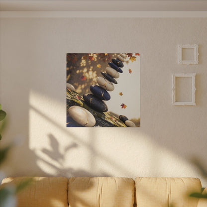 Ma River Stones Canvas Art - Kintsugi Gold Vein