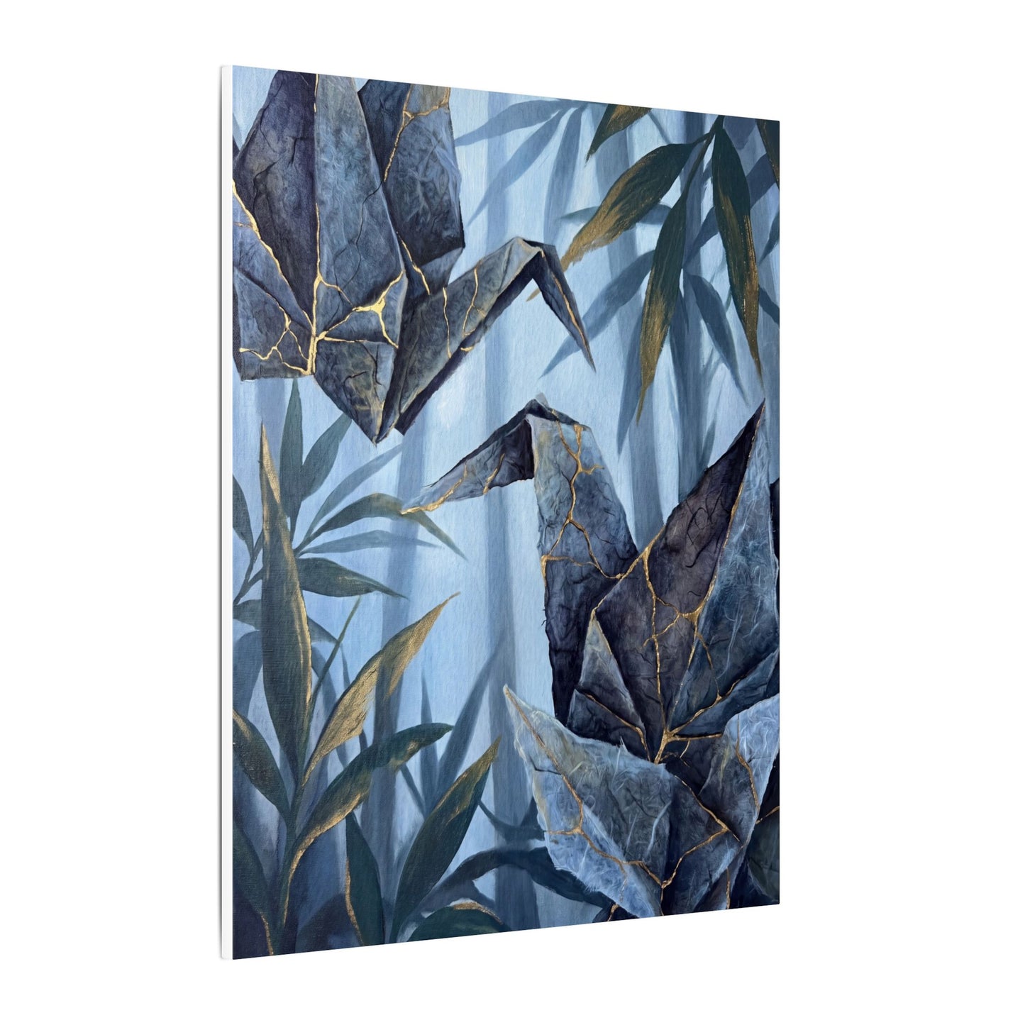 Paper Fold Canvas Art | Summer Kintsugi Crackle Gold Art