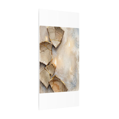 Broken Pottery Winter Canvas Art | Japandi Warm Design