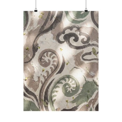 Ink Brushstroke Spring Wall Art Print | Japandi Earthy Design Art Print