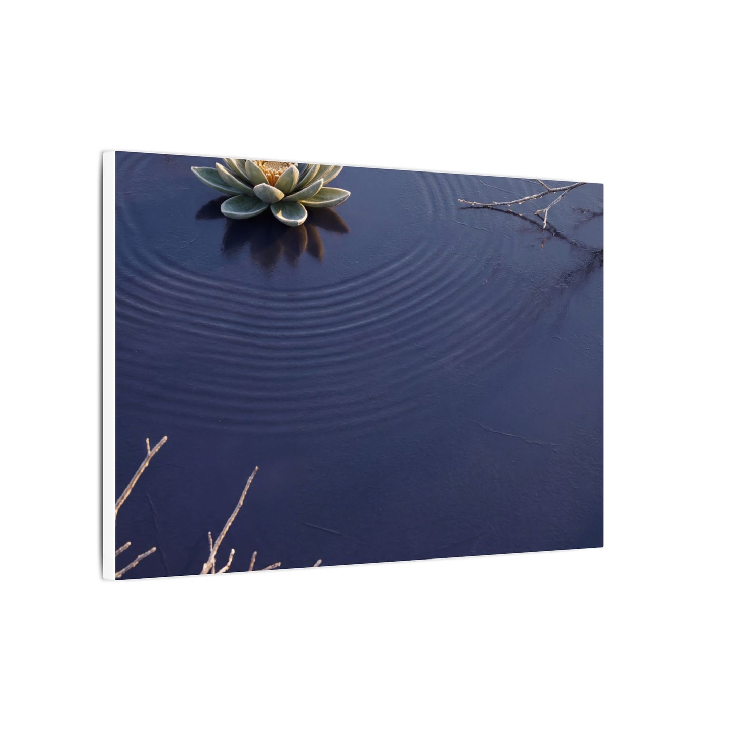 Lotus Flower Canvas Art | Winter Zen Karesansui Art