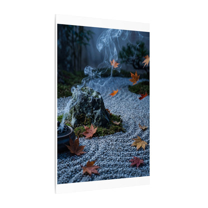 Autumn Incense Smoke Karesansui Canvas Art | Calm Decor
