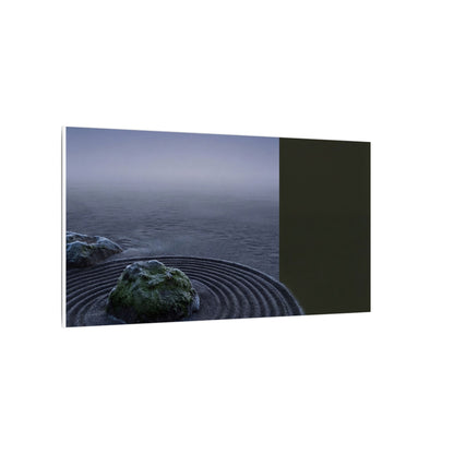 Ma Rock Garden Canvas Art - Dark Japandi Moody Minimal