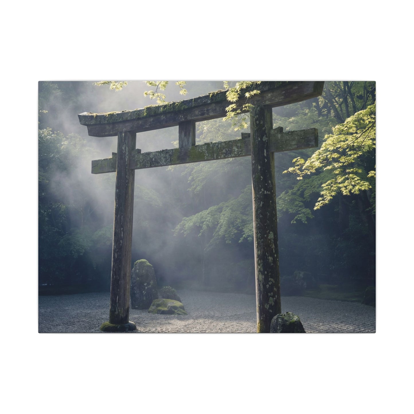 Torii Gate Canvas Art | Spring Zen Karesansui Art Art Print