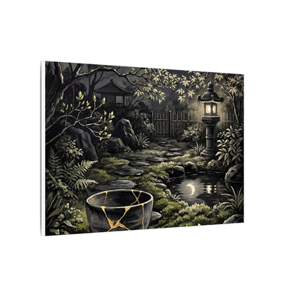 Kintsugi Moonlit Garden in Dappled | Gold Repair Canvas Art
