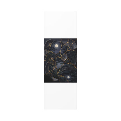 Kintsugi Moonlit Garden in Golden Hour | Gold Repair Canvas Art