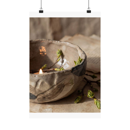 Ceramic Bowl Spring Wall Art Print | Japandi Neutral Design Art Print