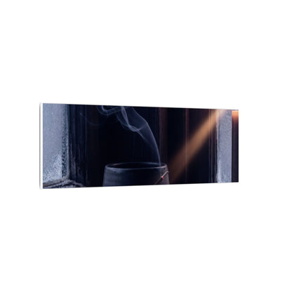 Incense Smoke Winter Canvas Art | Dark Japandi Sophisticated Design