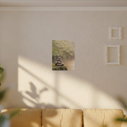 Cozy River Stones Canvas Art - Japanese Pattern Japandi