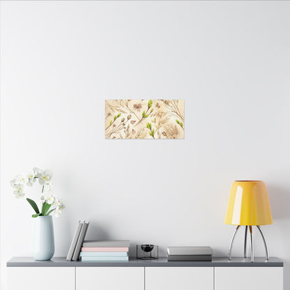 Spring Dried Flowers Watercolor Canvas Art | Earthy Decor