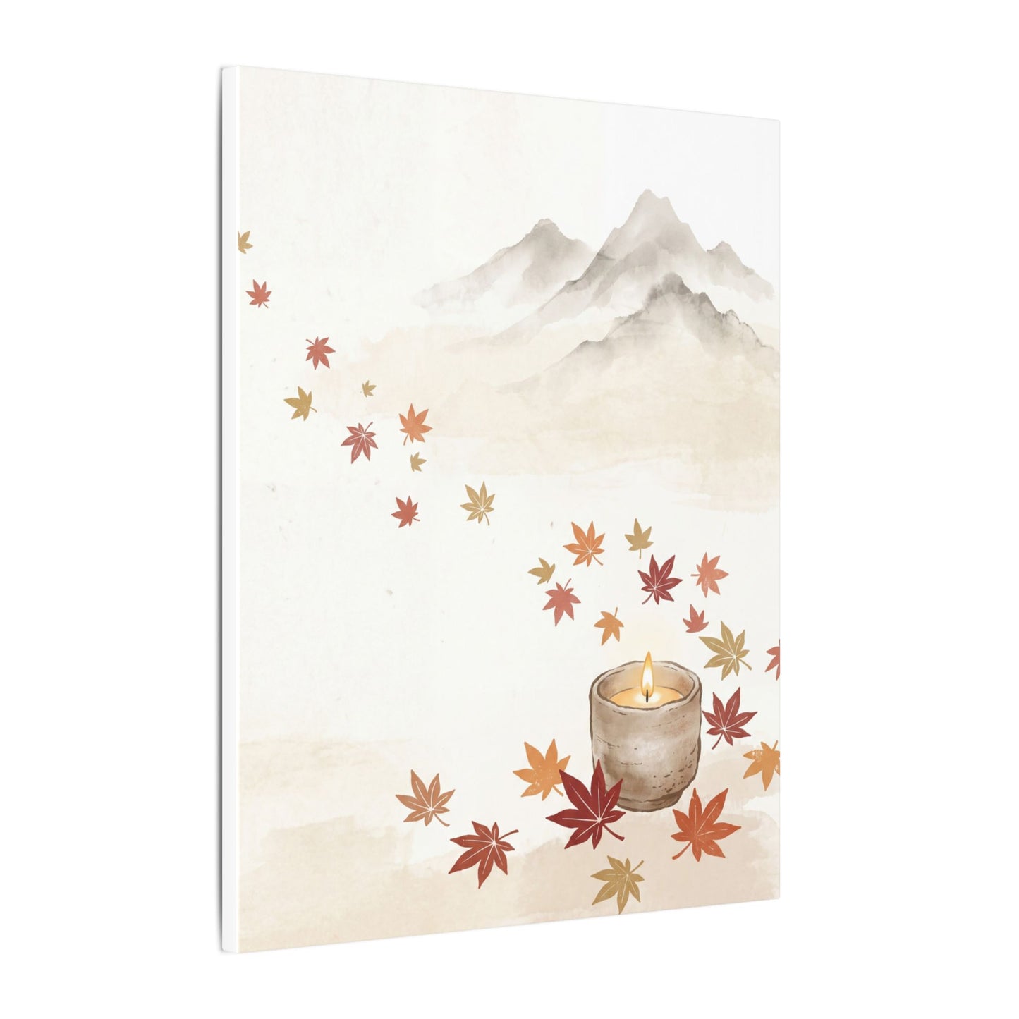 Earthy Mountain Mist Canvas Art - Japanese Pattern Japandi