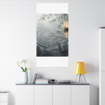 Water Ripple Sumi E Canvas Art | Calm Zen Art