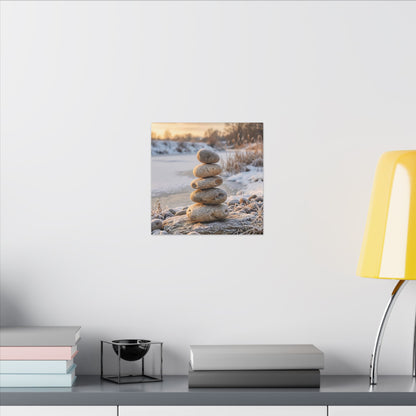 Ma River Stones Canvas Art - Japandi Japanese Pattern