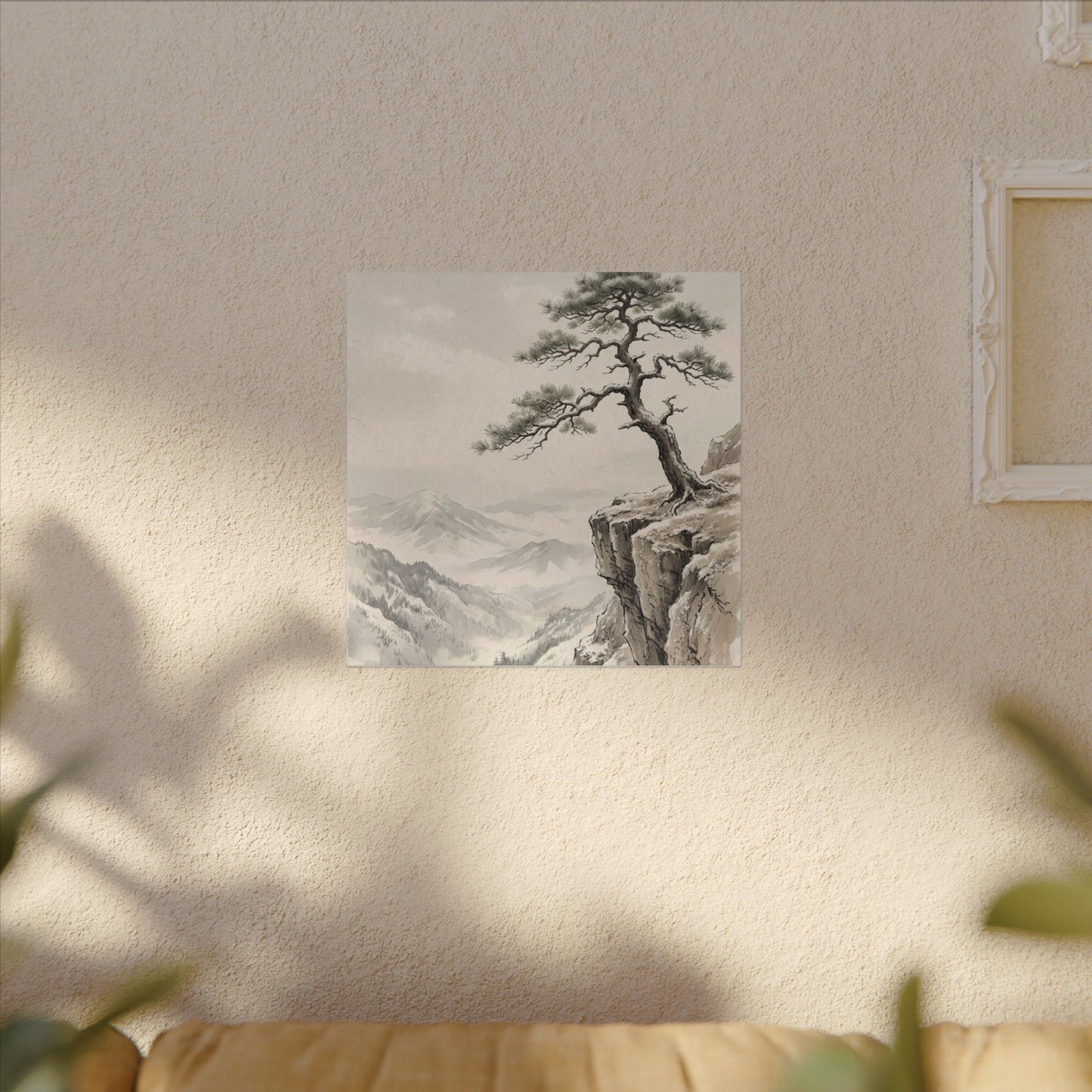 Seijaku Pine Tree Canvas Art - Japandi Japanese Pattern